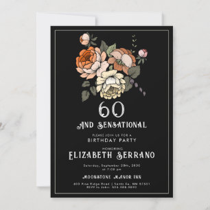 Convites Elegante Vintage Florals 60 E Sensationa Birthday