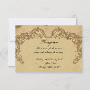 Convites Elegante Vintage Peacock Recepção de casamento