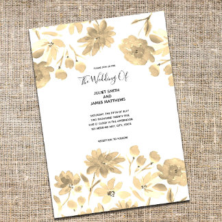 Convites Elegante Vintage Watercolor Floral Design Invitati