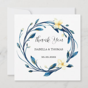 Convites Elegante Vitória Azul Naval Lírio Floral Botânico