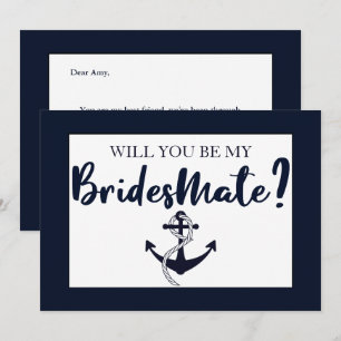 Convites Elegante Você Será Minha Carta De Bridesmaid