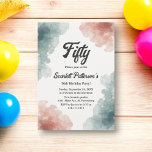 Convites Elegante Watercolor Abstrato Elegant 50th Birthday<br><div class="desc">Este elegante convite de aniversário floral de aquarela é perfeito para um aniversário moderno. A design romântica apresenta uma elegante estrutura floral de aquarela com caligrafia preta sobre fundo branco.</div>