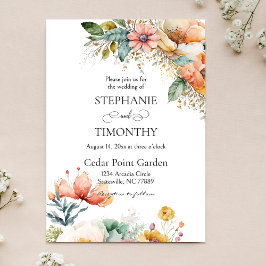 Convites Elegante Watercolor | Casamento Floral