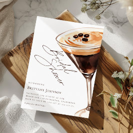 Convites Elegante Watercolor Chá de panela Espresso Martini
