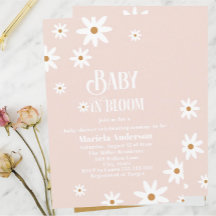 Elegante Watercolor Daisy Baby in Bloom Baby Showe