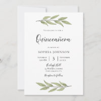 Elegante Watercolor Deixa o Partido Quinceanera