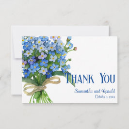 Convites Elegante Watercolor Esqueça-me-não Casamento Obrig