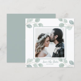 Convites Elegante Watercolor Eucalyptus Branch Salve a Data