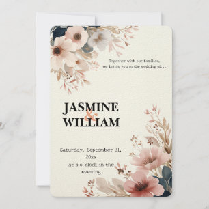 Convites 🌸 Elegante Watercolor Floral Invitation 💐