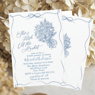 Convites Elegante Watercolor fresco do mercado Bridal Sh