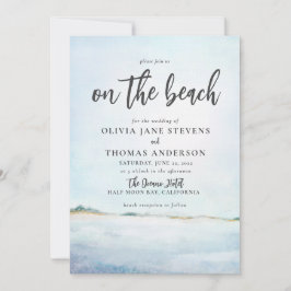 Convites Elegante Watercolor Ocean Beach All in One Wedding