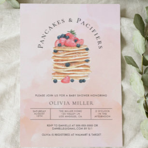 Convites Elegante Watercolor Pancakes Brunch e Chá de frald
