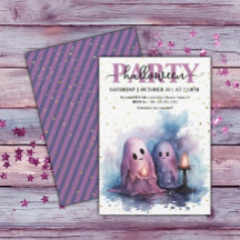 Elegante Watercolor Pastel Ghost Halloween Party