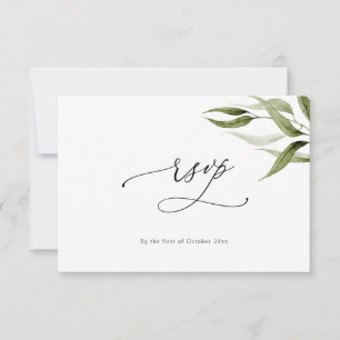 Convites Elegante Watercolor Rustic Eucalyptus RSVP