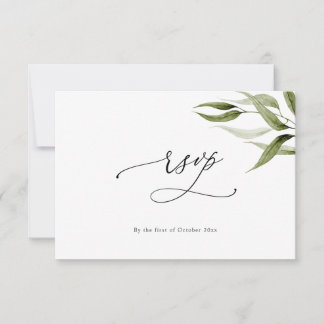 Convites Elegante Watercolor Rustic Eucalyptus RSVP