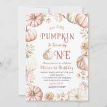 Elegante Watercolor Um primeiro aniversario Pumpki