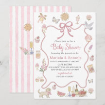 Elegante Watercolor Whimsical Summer Doodles Baby