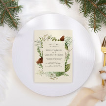 Elegante Watercolor Winter Greenery Wedding