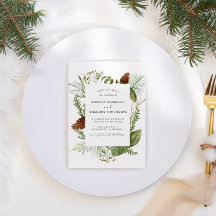 Elegante Watercolor Winter Greenery Wedding