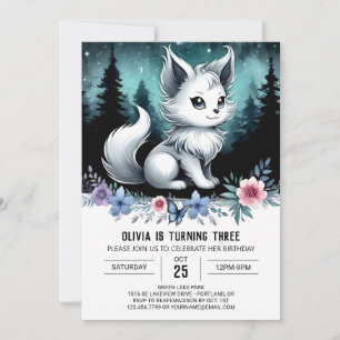 Convites Elegante Watercolor Wolf Birthday