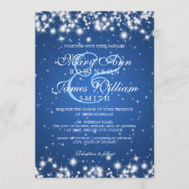 Convites Elegante Wedding Winter Sparkle Blue