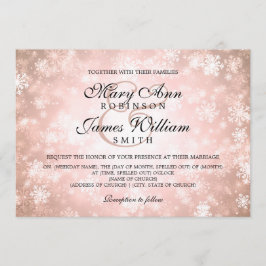 Convites Elegante Wedding Winter Wonderland Sparkle Copper