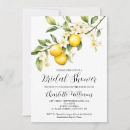 Convites Elegante White Lemon Themed Chá de panela Brunch