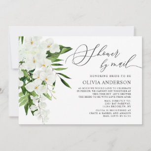 Convites Elegante White Orchid Virtual Chá de panela por C