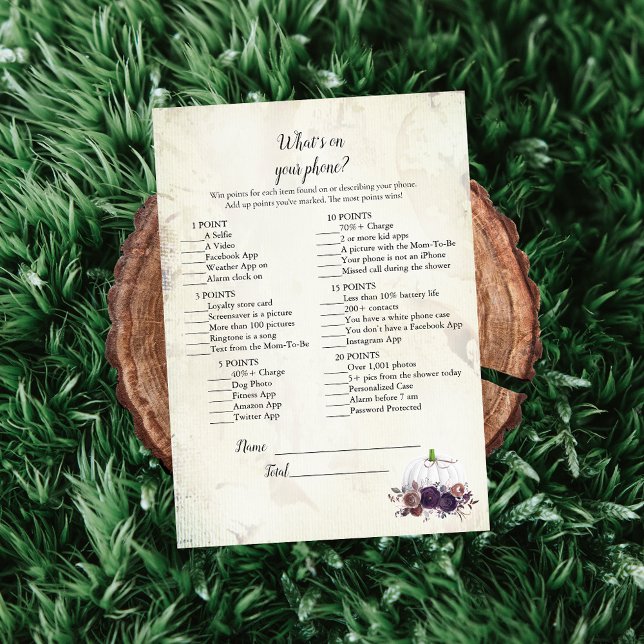 Convites Elegante White Pumpkin O que há no seu telefone (Criador carregado)