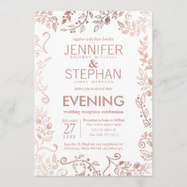 Convites Elegante White Rose Dourada Recepção Floral