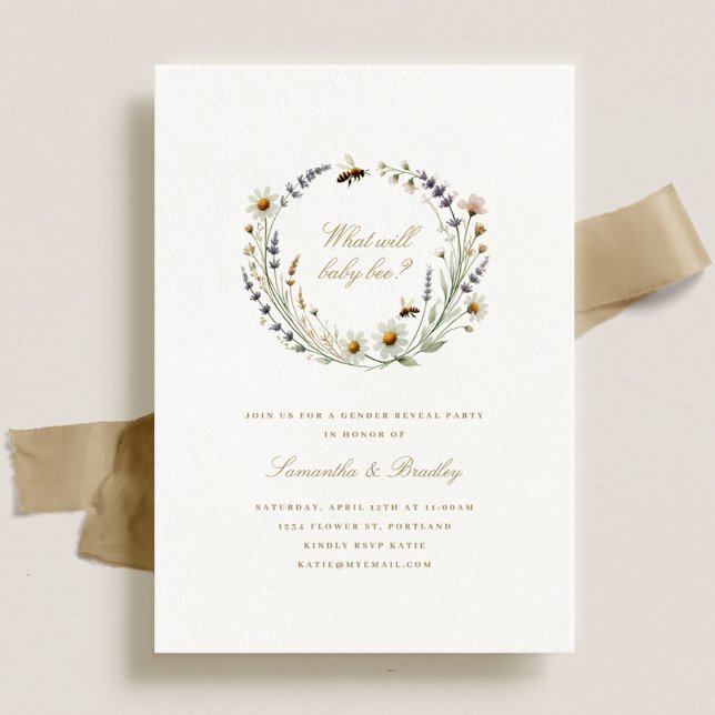 Convites Elegante Wildflower Baby Gender Party (Criador carregado)