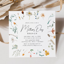 Convites Elegante Wildflower Dia de as mães Brunch