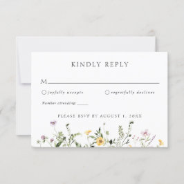 Convites Elegante Wildflower Greenery Wedding RSVP Resposta
