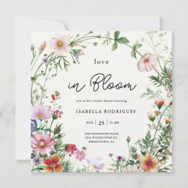 Convites Elegante Wildflower Love in Bloom