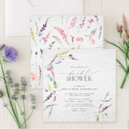 Convites Elegante Wildflower Watercolor Chá de panela Flora