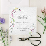 Convites Elegante Wildflower Watercolor Chá de panela Flora<br><div class="desc">Chá de panela quadrado moderno, elegante, com motins de flor silvestre de cor aquosa em tons suaves de rosa pincelado, lilás e lavanda, amarelos, azuis e delicadas folhas botânicas verdes. Personalize os detalhes do seu chá de panela em preto suave, acentuado com uma bela caligrafia manual moderna. Parte de uma...</div>