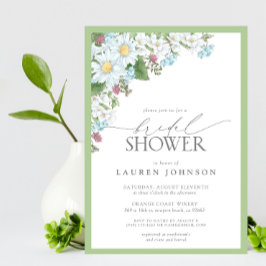 Convites Elegante Wildflower Watercolor Chá de panela Flora