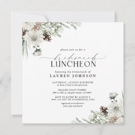 Convites Elegante Winter Floral Watercolor Bridal