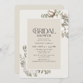 Convites Elegante Winter Greenery Floral Ivory Chá de panel