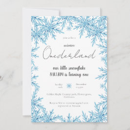 Convites Elegante Winter Snowflake Onederland Primeiro Aniv