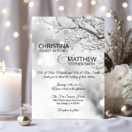 Convites Elegante Winter Wonderland Snowflakes WEDDING