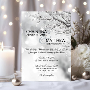 Convites Elegante Winter Wonderland Snowflakes WEDDING
