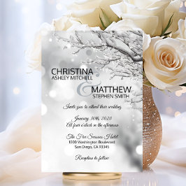 Convites Elegante Winter Wonderland Snowflakes WEDDING