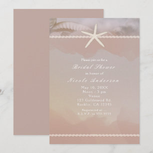 Convites Elegantes Bege Taupe Estrela do Mar de Pr