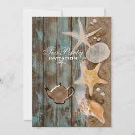 Convites elegantes conchas de praia chá de noiva festa