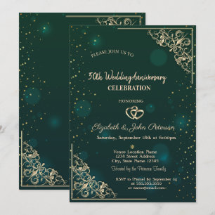 Convites Elegantes Corações Quadro Verde Casamento Aniversá