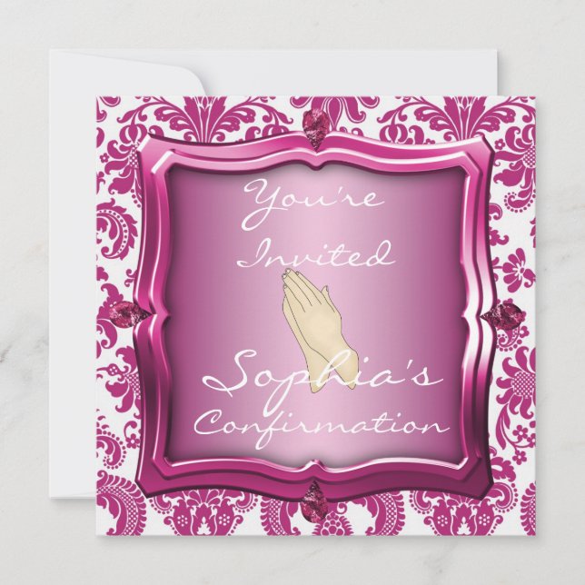 CONVITES ELEGANTES DA CONFIRMAÇÃO DAS MENINAS (Frente)