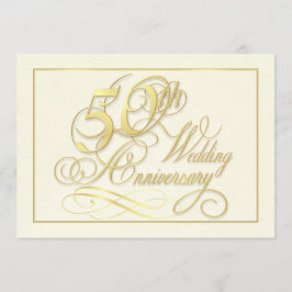 Convites Elegantes de 50º Aniversário - Econômicos