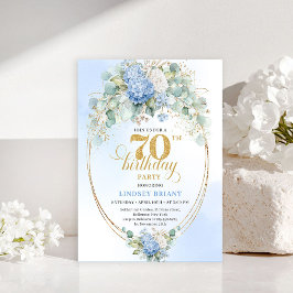 Convites Elegantes de 70º Aniversário com Hortênsi