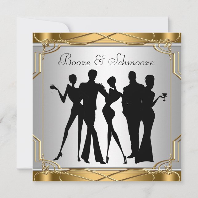 Convites Elegantes de Bebidas e Interação Chic (Frente)